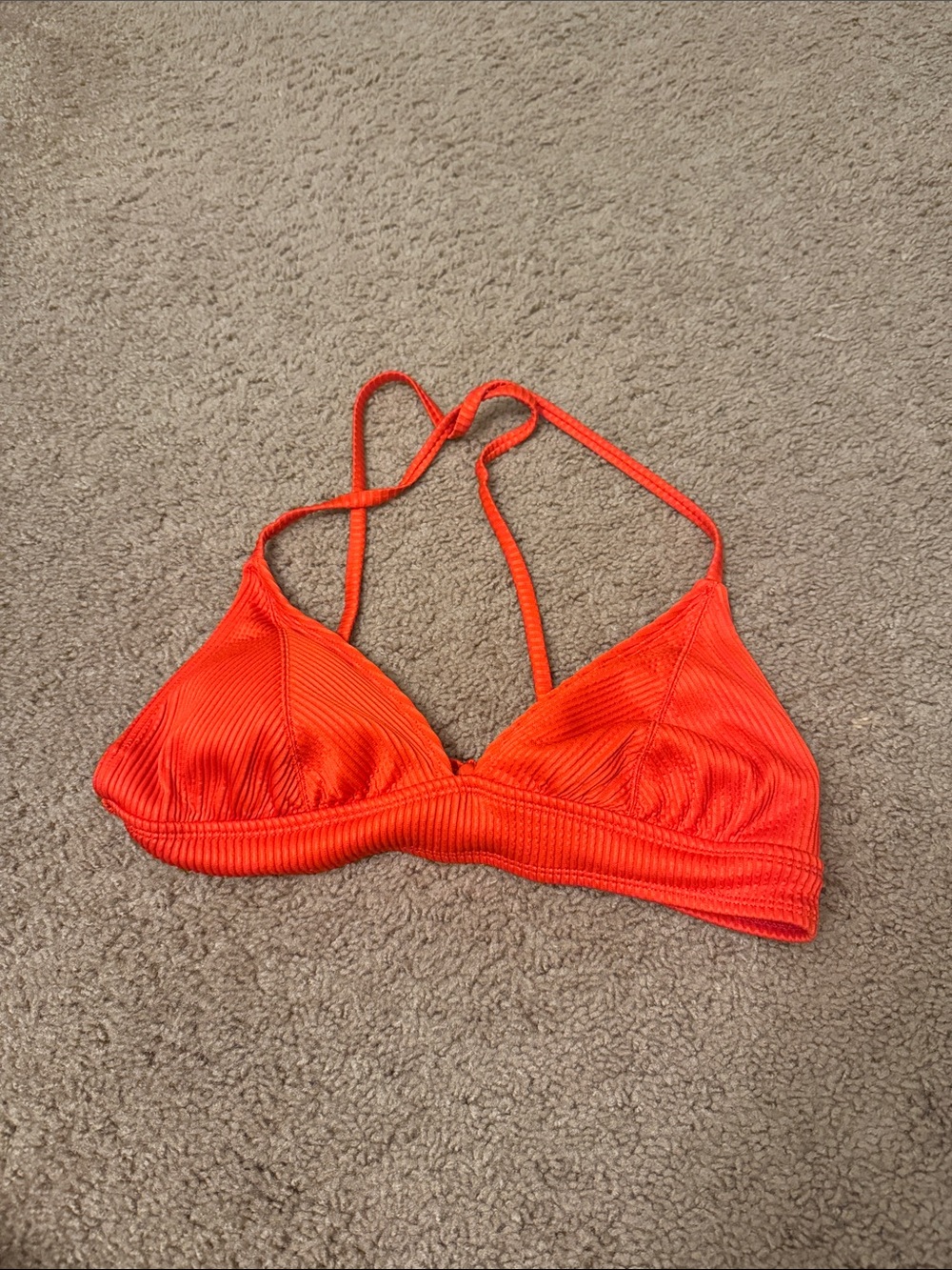 Women's Ribbed Triangle Swim Top - Red